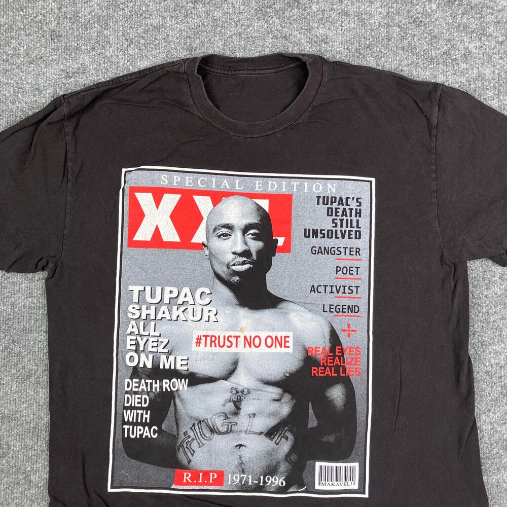 Tupac Shakur T-Shirt‎ Mens M Black Rap Tee Makaveli XXL Magazine Graphic Hip Hop